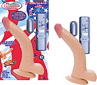 All American Whoppers - 8" Vibrating Dong with Balls and Bullet
